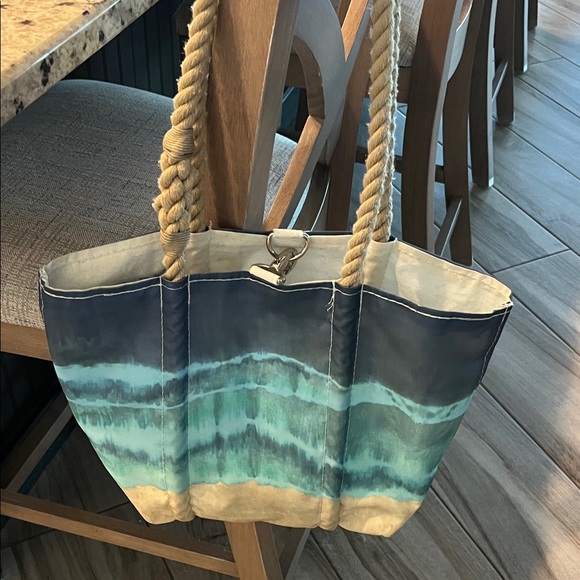 Sea Bags Blue and Tan Tote Bag - Picture 4 of 9